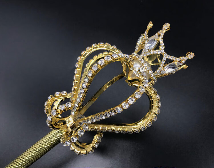 魔法棒权杖手杖公主金色皇冠女孩天使道具成人儿童玩具演出仙女棒