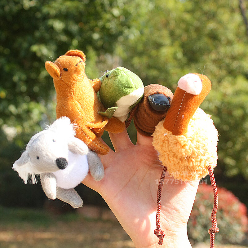 定制手指玩偶剧场表演道具小动物指偶玩具幼儿园宝宝安抚手偶 六只小