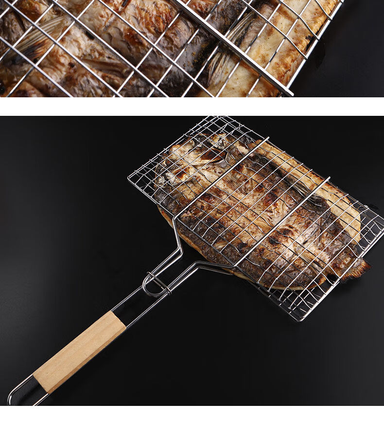 烤鱼夹子烧烤用具不锈钢烧烤网烧烤夹板网烧烤架子烤韭菜篦子商用