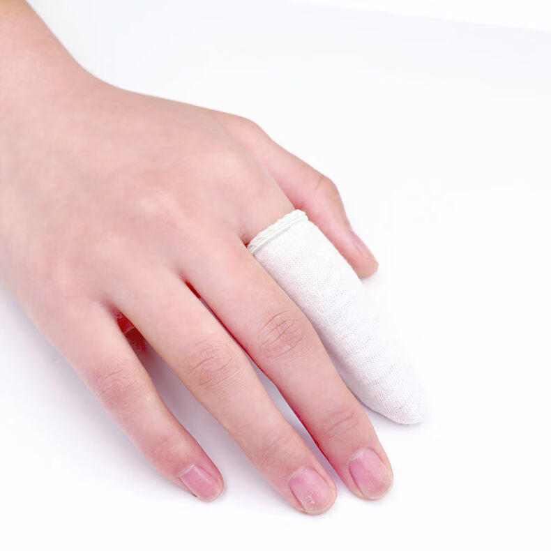 护甲指套白布手指套劳保护指甲套断指保护指套透气大拇指电子防护薄款