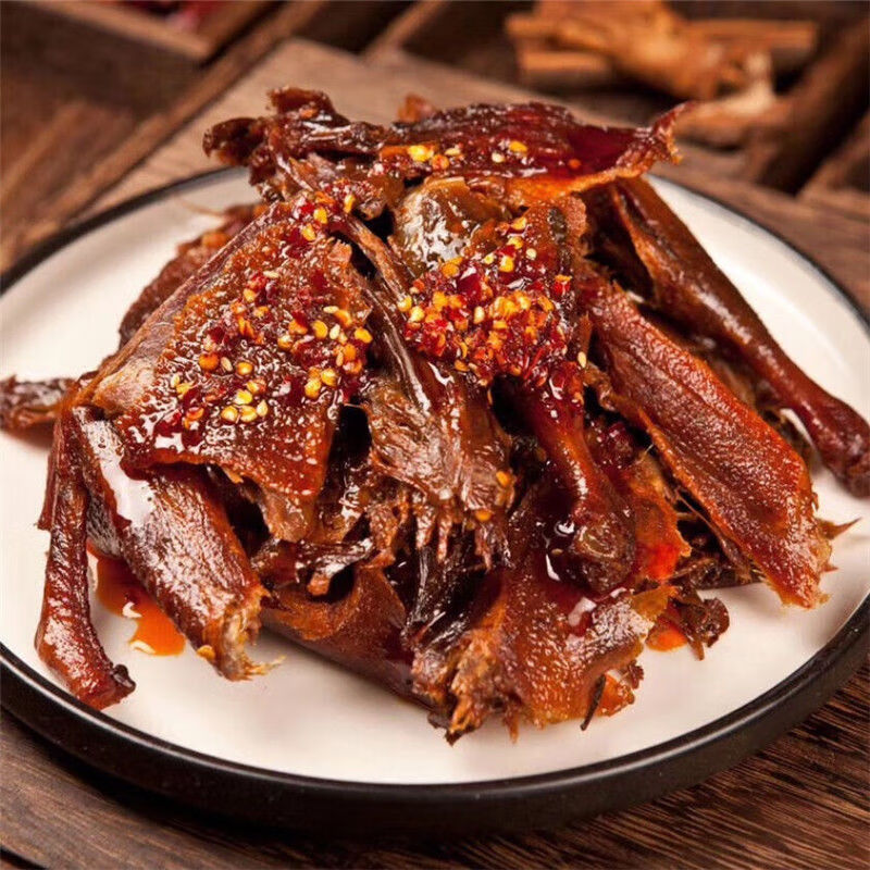 湖南特产品小样手撕小鸭酱板鸭香辣鲜卤鸭肉零食小吃340g品小样手撕鸭