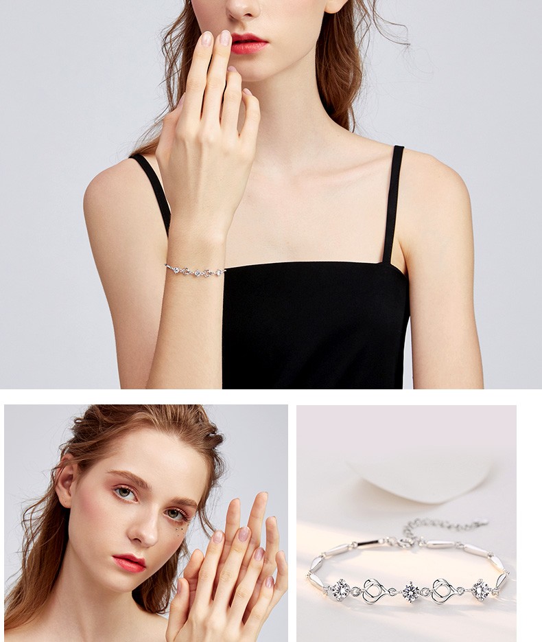 【圣雅罗(shengyaluo)syl00011】圣雅罗999银手链女士韩版学生时尚