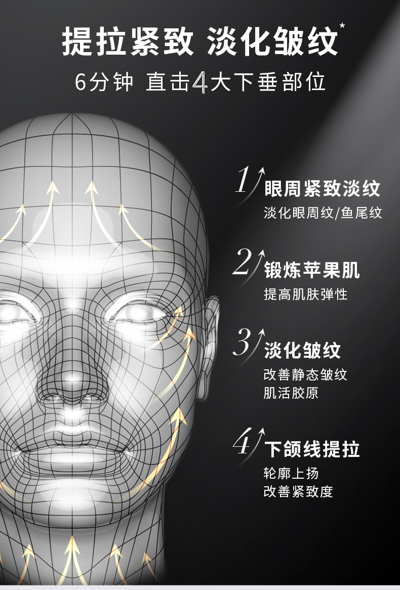 【日本直邮】雅萌 ACE 家用脸部红光四环变频射频仪  提拉紧致淡化皱纹美容仪