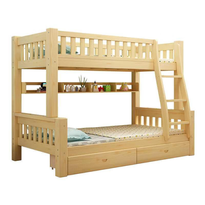 加厚实木高低成人双人床上下铺床成人宿舍床双层床 上115下135床 送