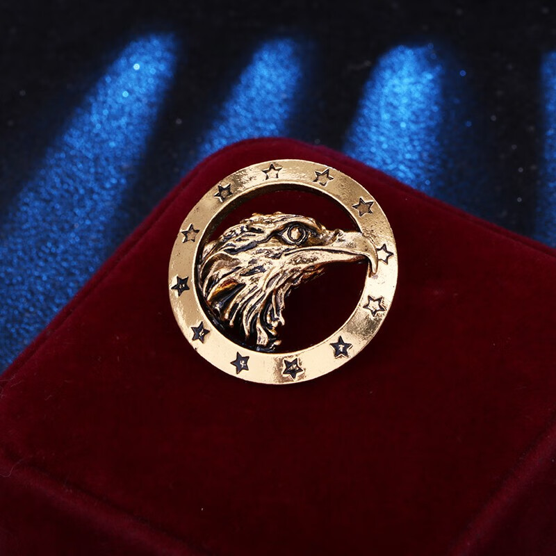 霸气圆环狮子胸针男士非洲草原雄狮别针老鹰配饰学院风外套徽章雄鹰