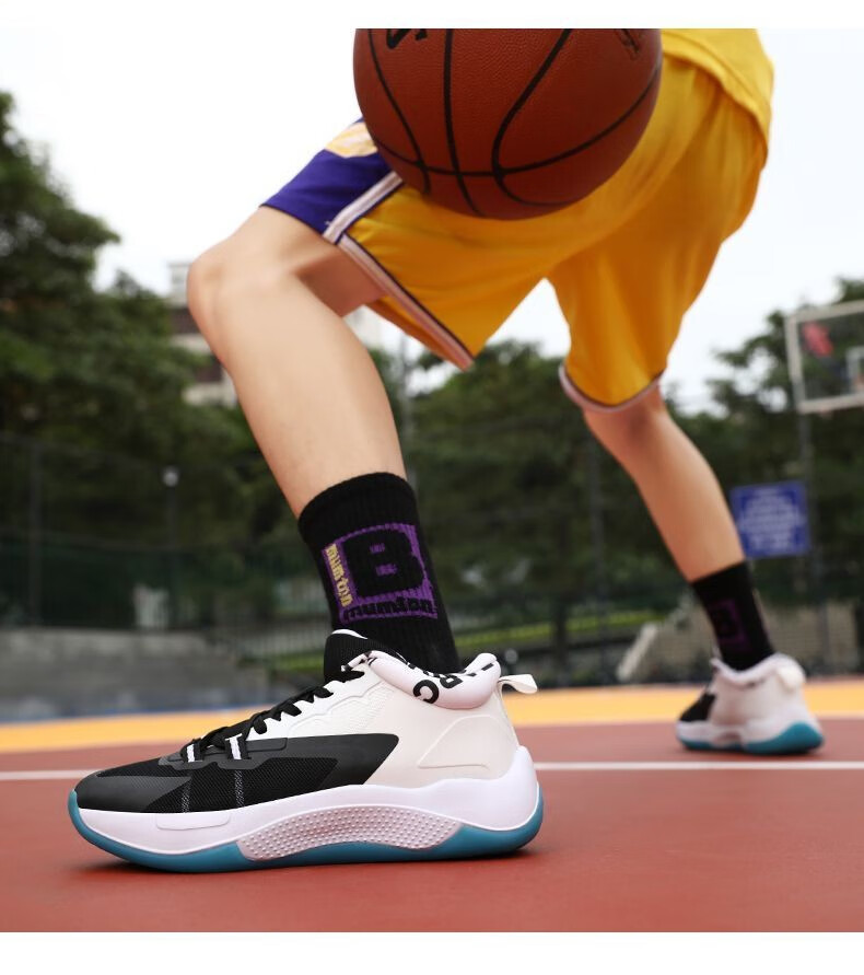 【旗舰官方店】aj篮球鞋男锡安一代78儿童大童学生实战运动球鞋 875白
