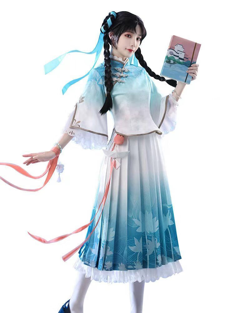 西施cos服诗语江南cos民国风少女游戏毕业cosplay全套装西施衣服配饰s