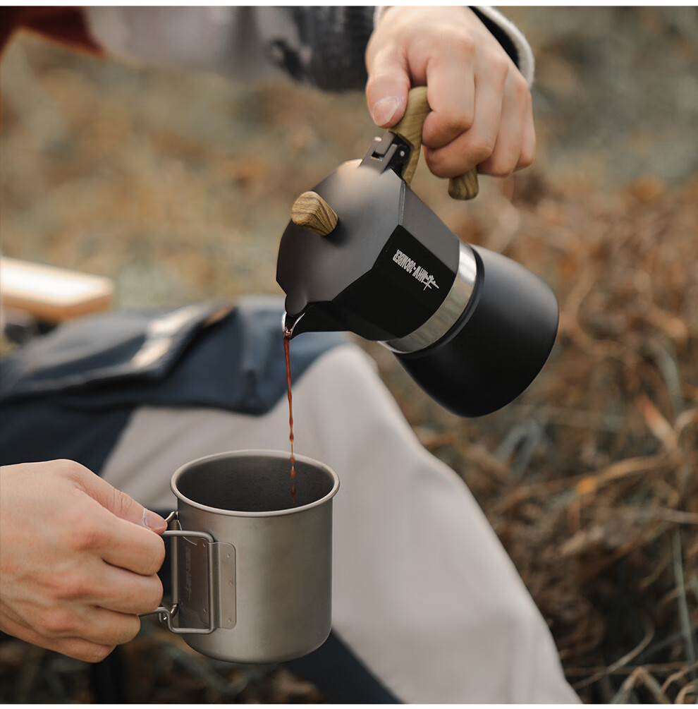 mhw3bomber轰炸机咖啡摩卡壶家用户外意大利浓缩八角壶单阀黑色300ml