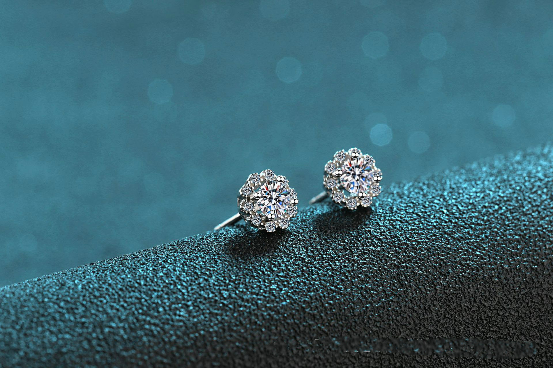 媛姿(yuanzi)s925纯银耳钉女四爪耳钉60分莫桑仿真钻石耳环 50分 50分