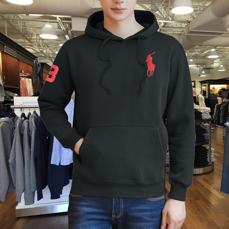高端品牌男装新款保罗卫衣男套头连帽休闲百搭polo大马抓绒卫衣外套