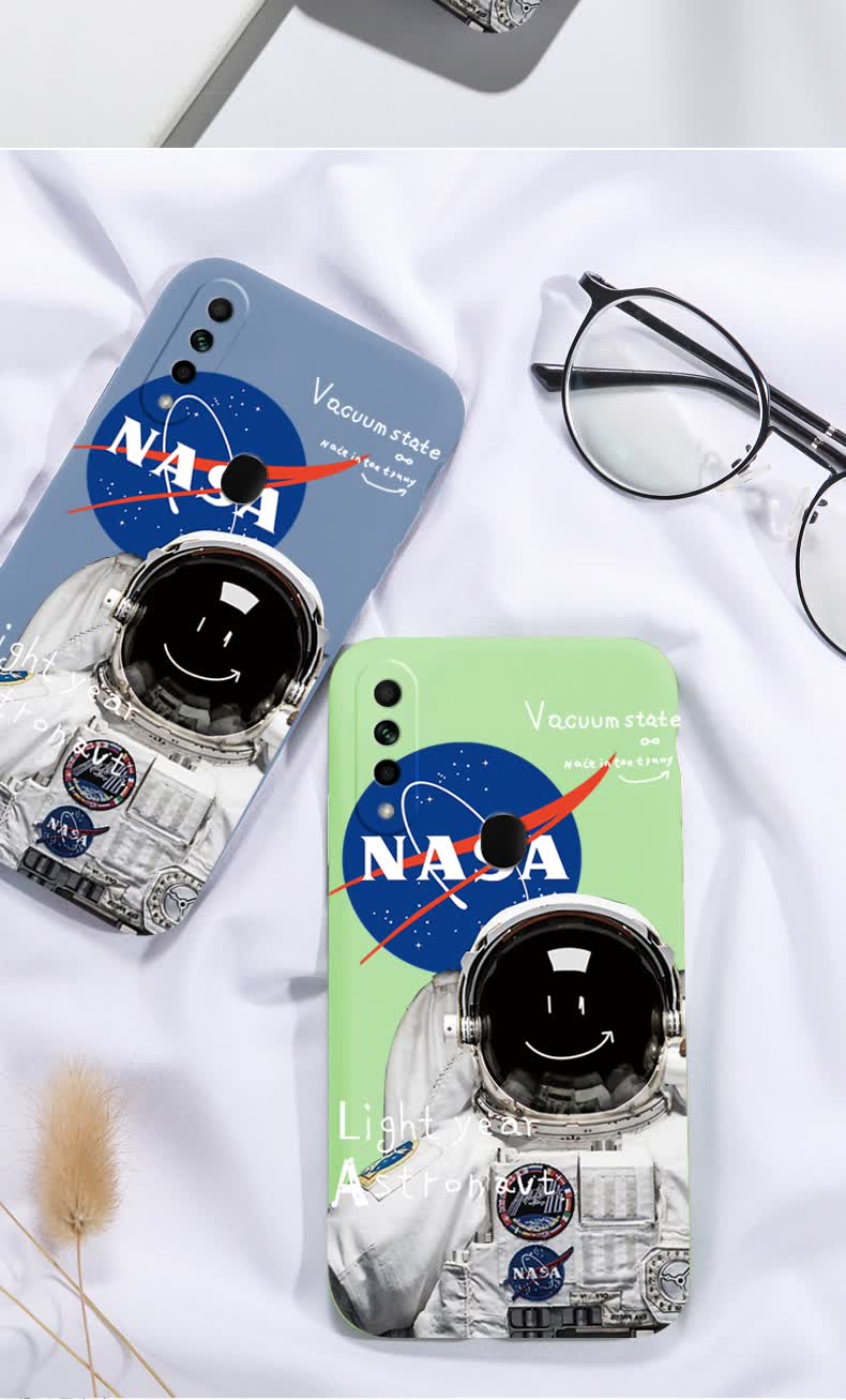nasa笑脸宇航员oppoa8手机壳液态硅胶潮牌全包防摔摄像镜头卡通保护套