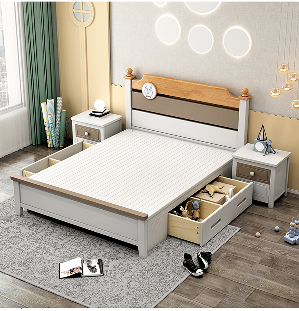 几趣 单人床 原木色1.2米单人床青少年学生床男童床女童床小户型1.