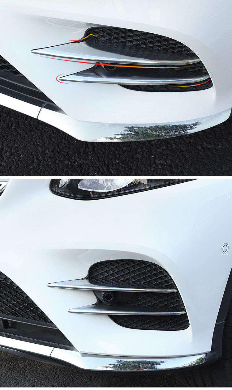 奔驰glc260l/e300l/a2l装饰改装前杠雾灯框亮条汽车用品 19-20a级雾灯