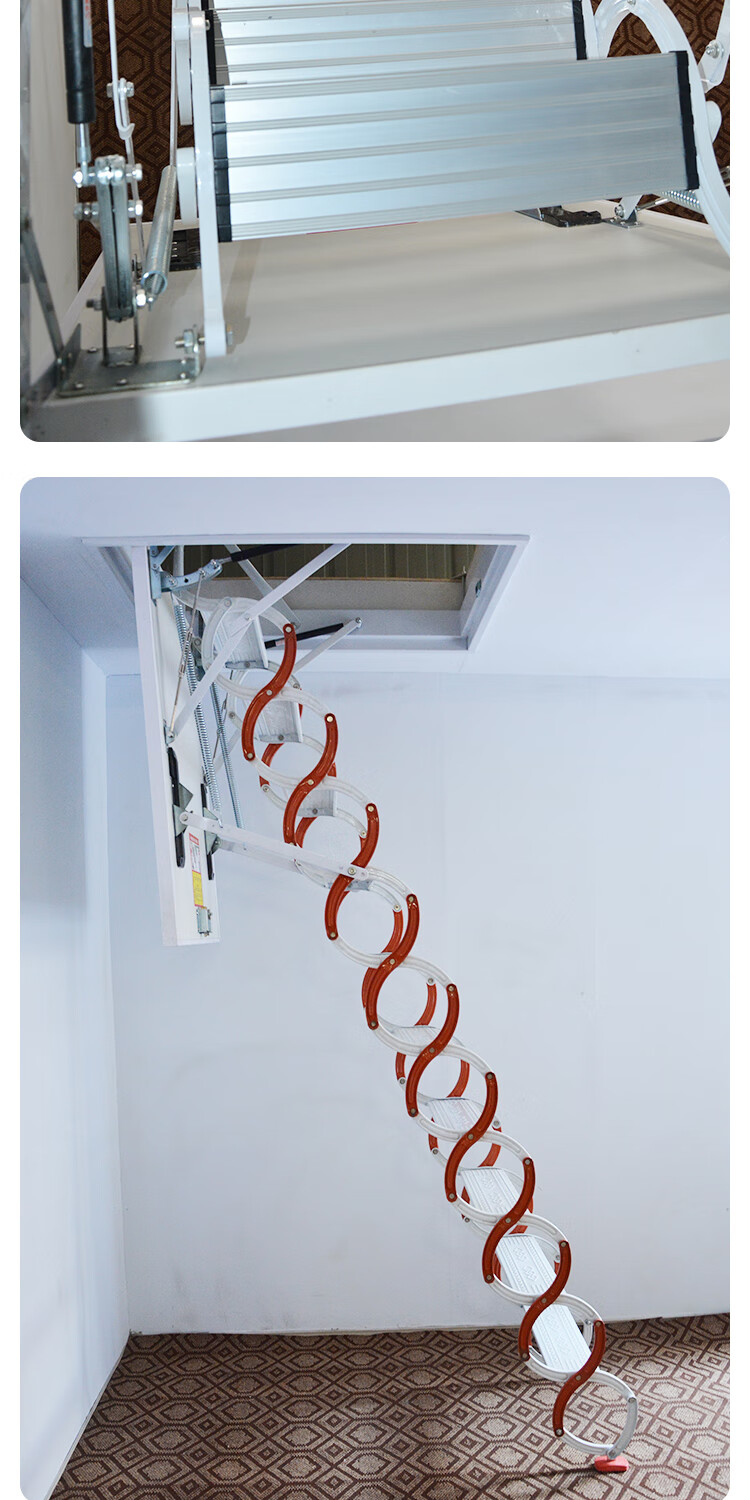 电动阁楼伸缩楼梯全自动复式别墅家用室内隐形折叠收缩遥控升降梯半