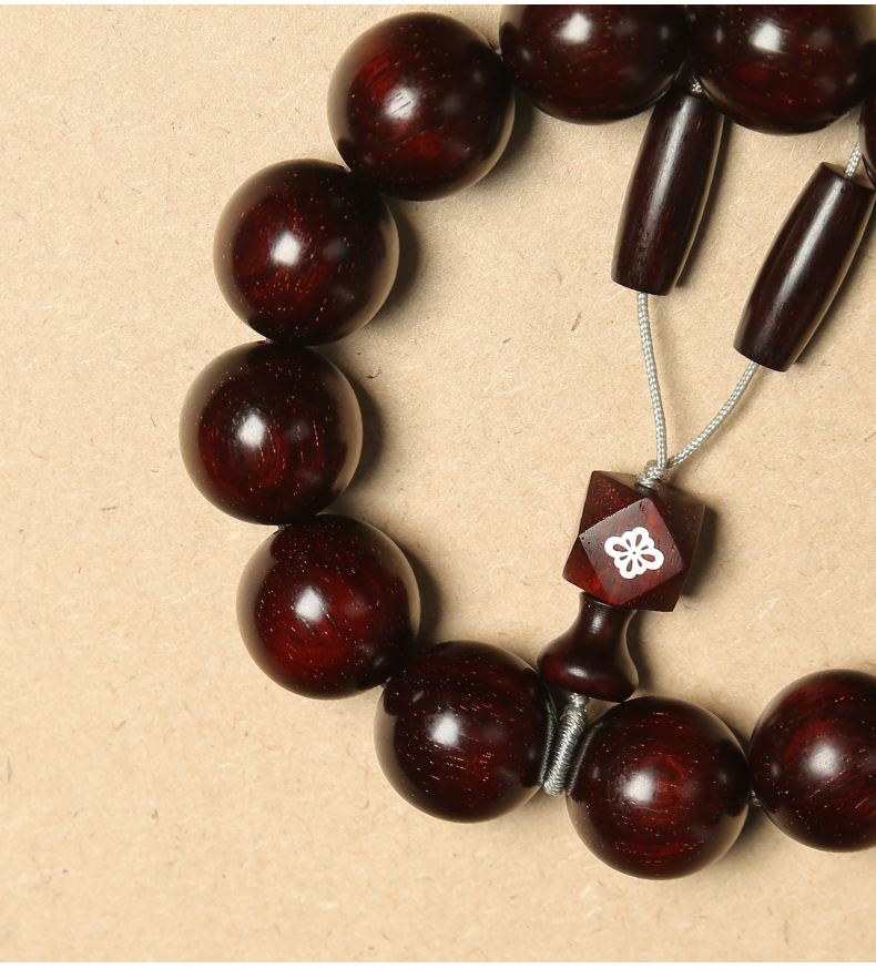 印度小叶紫檀满星六灵珠红木男士手串送礼收藏实木中式