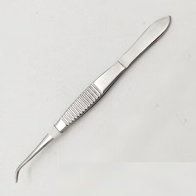 优质不锈钢镊子医用加厚加硬手术镊子有钩组织镊有齿镊敷料镊 12