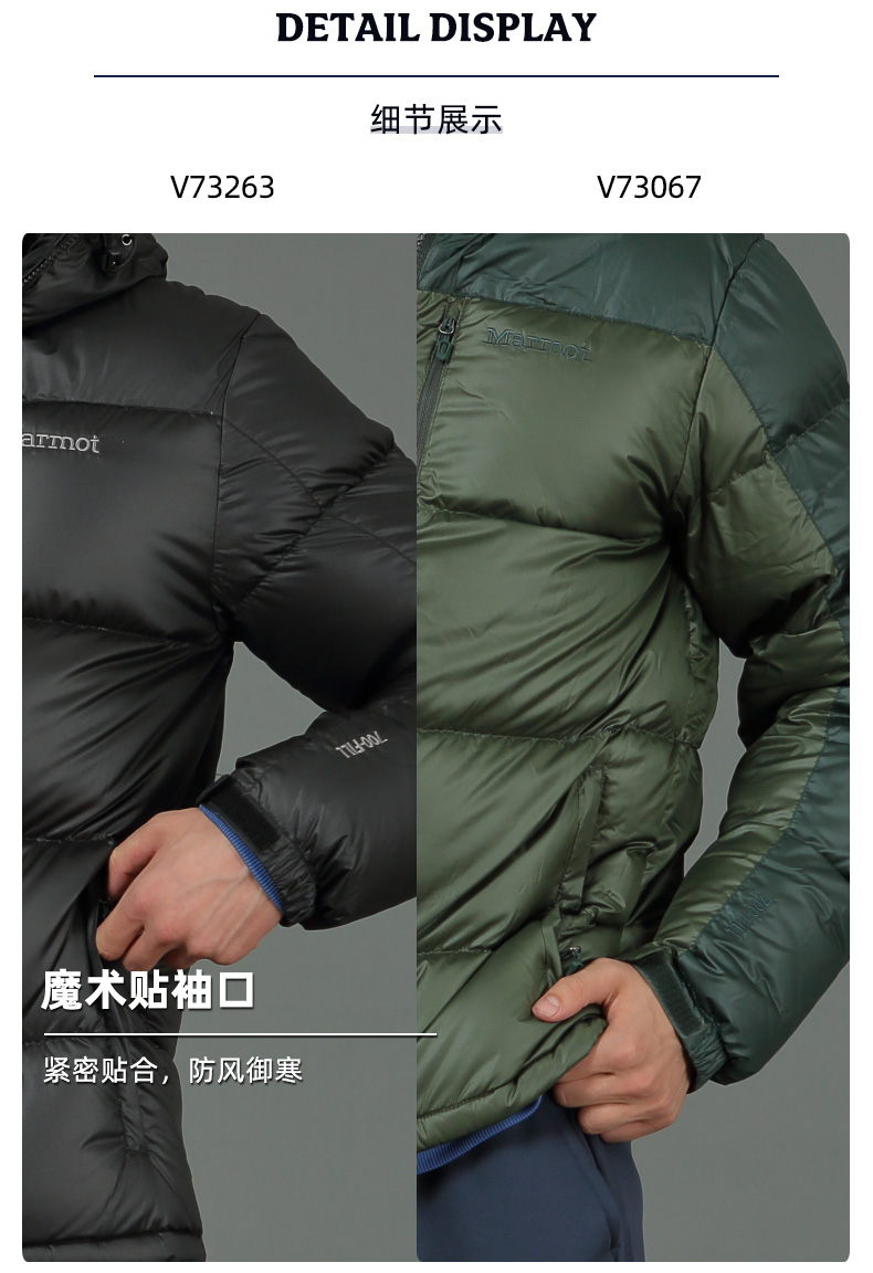 顶级户外 土拨鼠 Marmot V73263 185克700蓬拒水鹅绒 男士面包羽绒服 图11