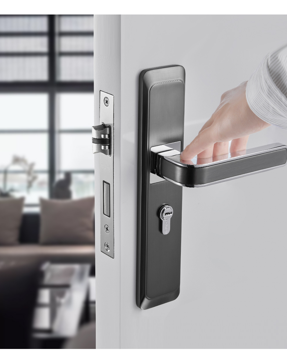 固特gute门锁室内卧室房门锁美式黑色卫生间实木门把手家用静音门锁具