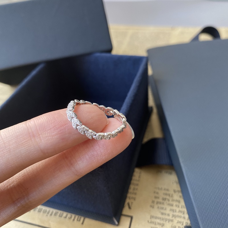 apm麦穗戒指925银镶晶钻时尚设计个性软戒节日礼物送女朋友 6码(默认