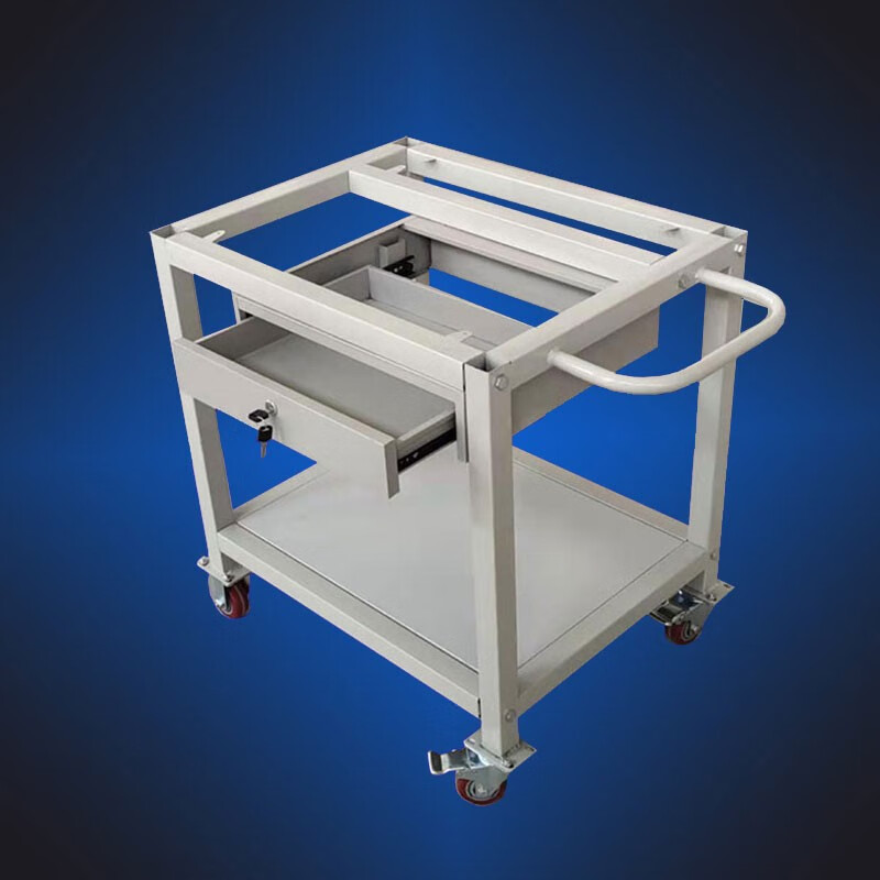 鑫福优品双层不锈钢移动工作台车间流水线带轮子手推车操作桌周转台