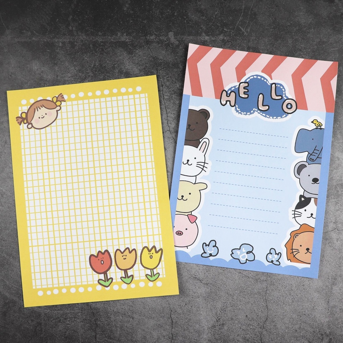 可盐可甜可爱信纸信封套装卡通花边樱桃情书小兔向日葵六一写稿纸