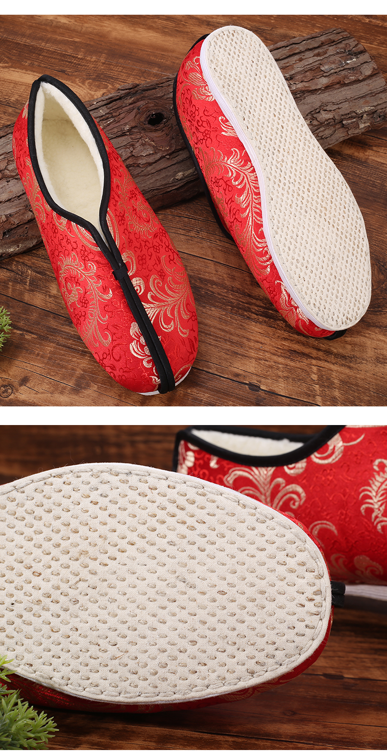 天顺祥女士寿鞋凤尾丝质刺绣千层底布鞋寿衣老人冲喜殡葬用品天泽凤尾