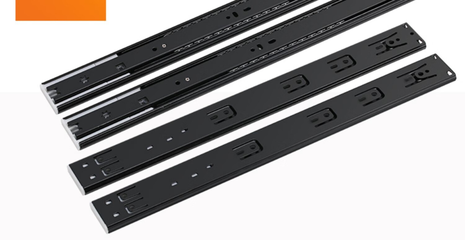 精选好货定制dtc滑轨抽屉轨道三节轨加厚橱柜缓冲阻尼导轨反弹按压式