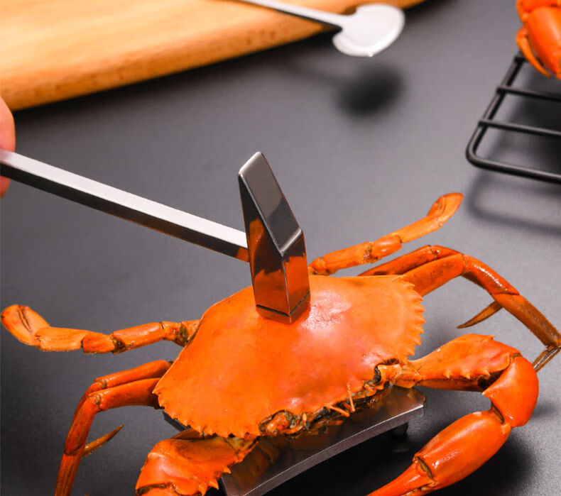 蟹八件吃螃蟹工具家用蟹钳304三件套蟹夹蟹针吃大闸蟹拆剥蟹神器 304