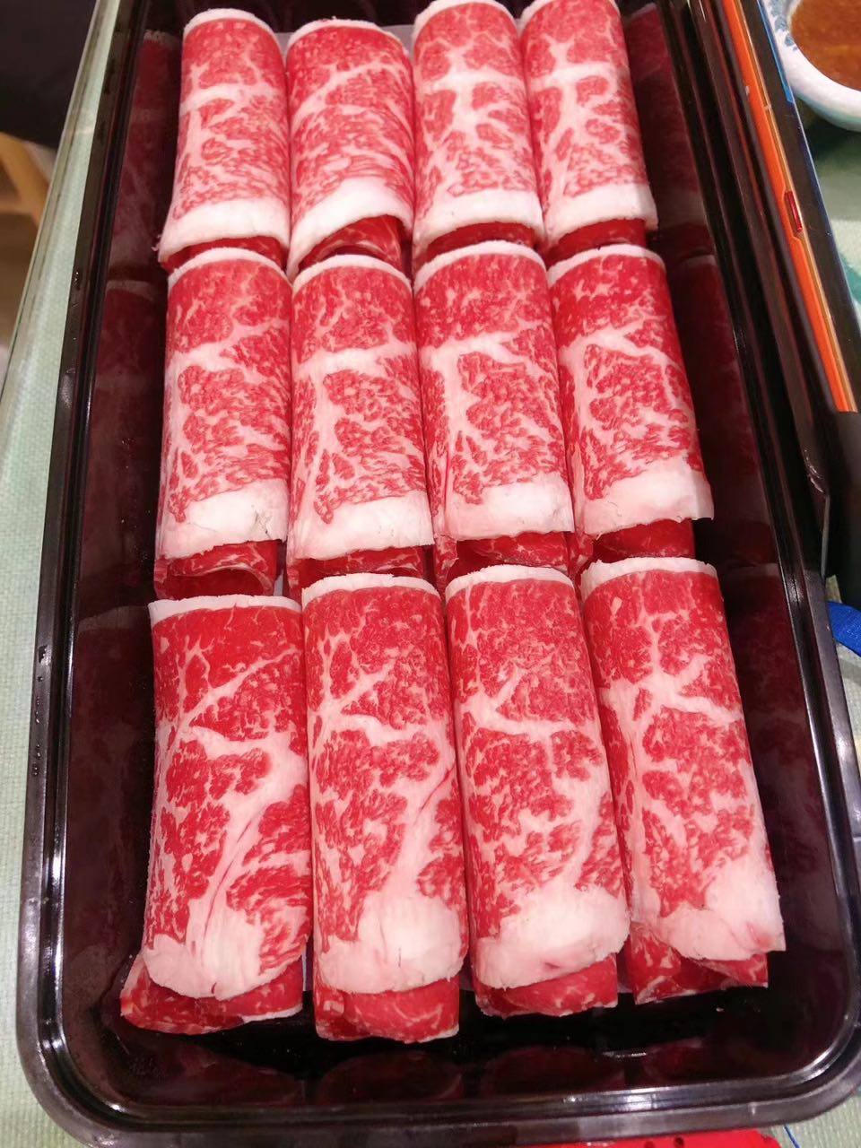 顺丰速运4盒澳洲m7和牛雪花霜降上脑火锅片1000g寿喜烧火锅卷清真橙