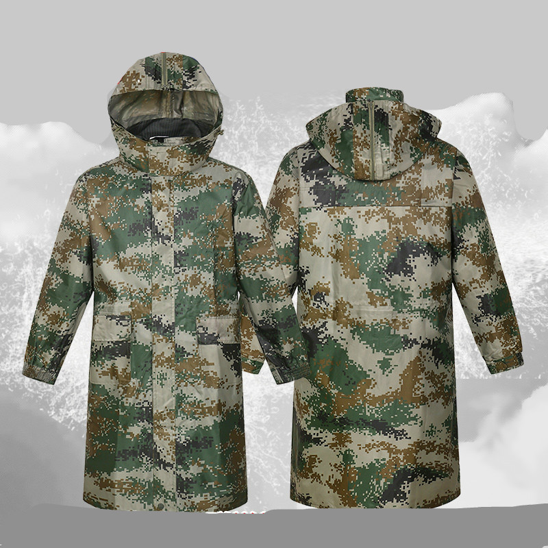 苏购 户外迷彩雨衣长款男士连体雨披雨衣雨裤套装分体女防水徒步d5 07