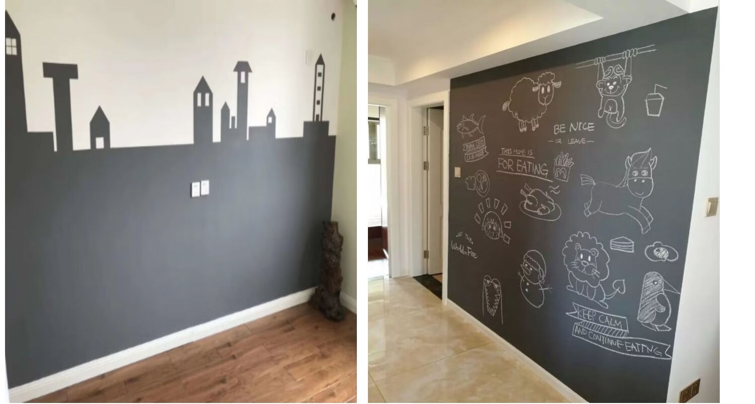 黑板漆涂鸦粉笔写字画画耐擦洗水性儿童墙面漆白10l