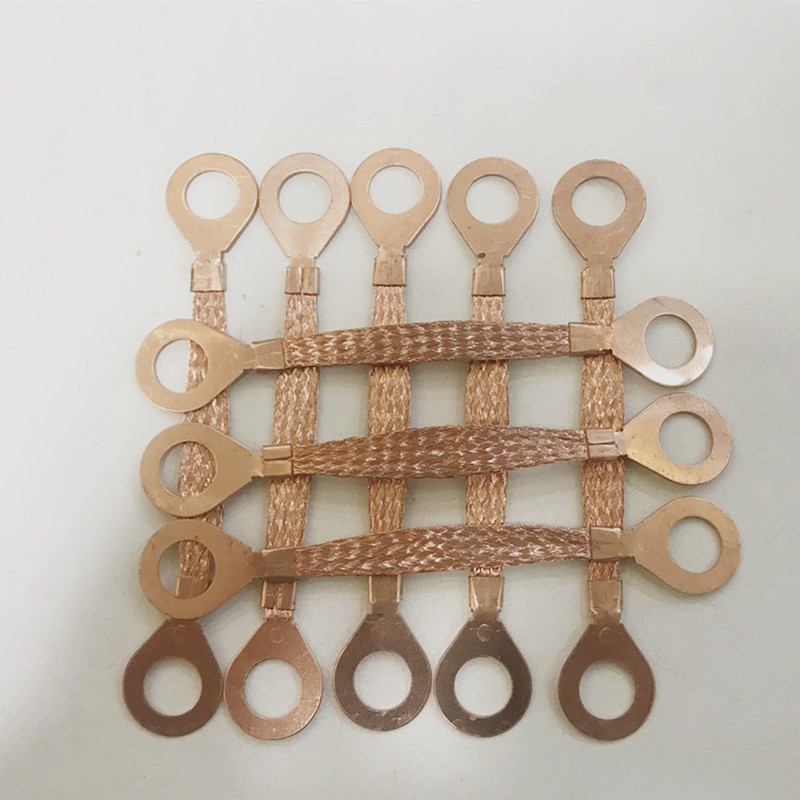 6平方纯紫铜跨接线法兰静电跨接线法兰接地线 法兰连接线Φ16l150