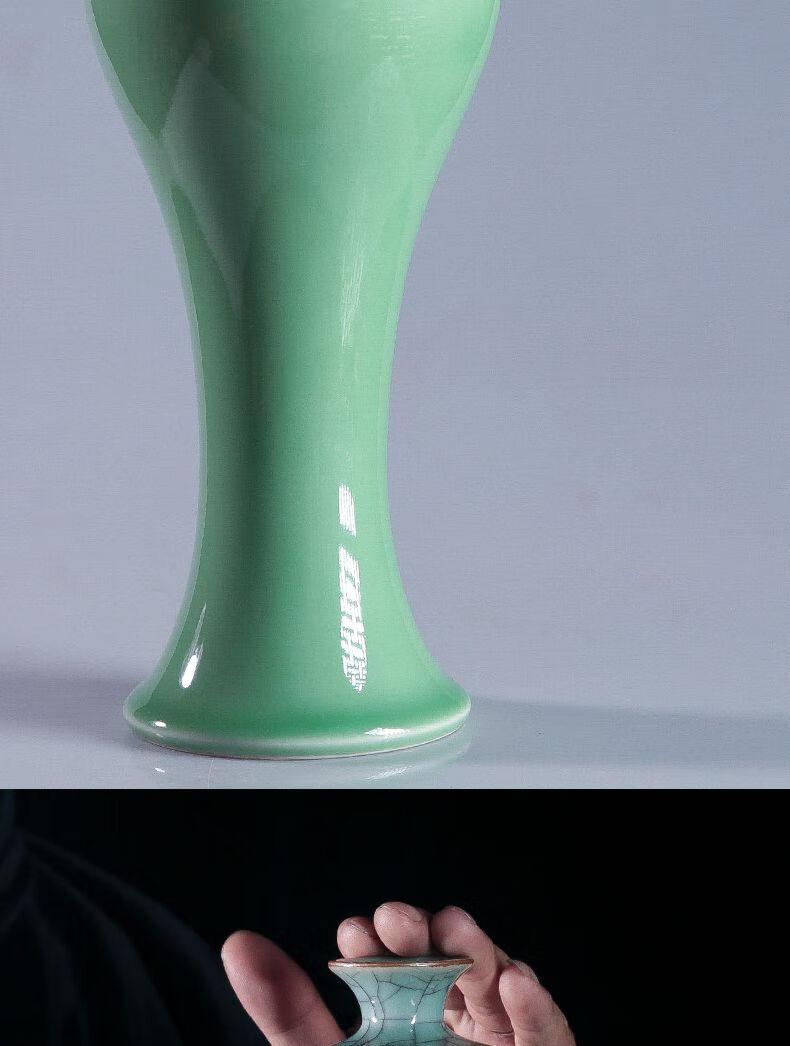 巴佳 瓷器摆件工艺品花瓶景德镇陶瓷器摆件龙泉青瓷花瓶美人醉工艺品