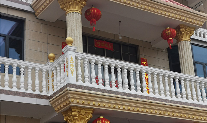 abs欧式罗马柱模具阳台护栏建筑用组合外墙海马栏杆别墅围栏 84公分