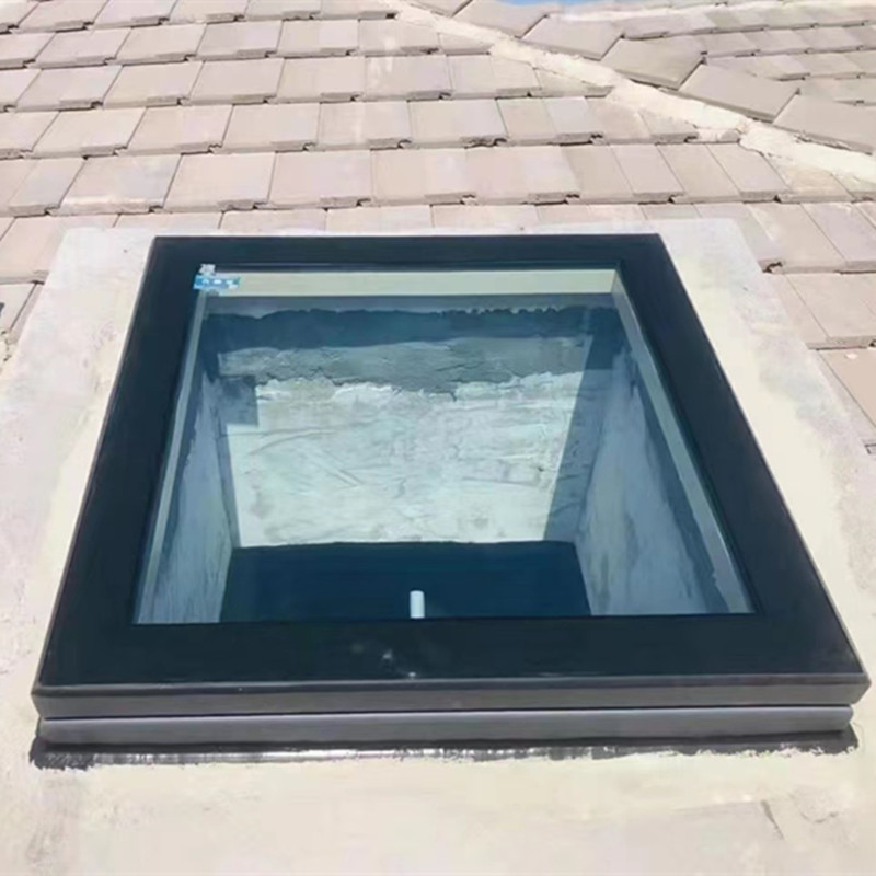地下室采光井钢结构铝合金玻璃房盖顶阳光房电动窗地下室采光井天窗