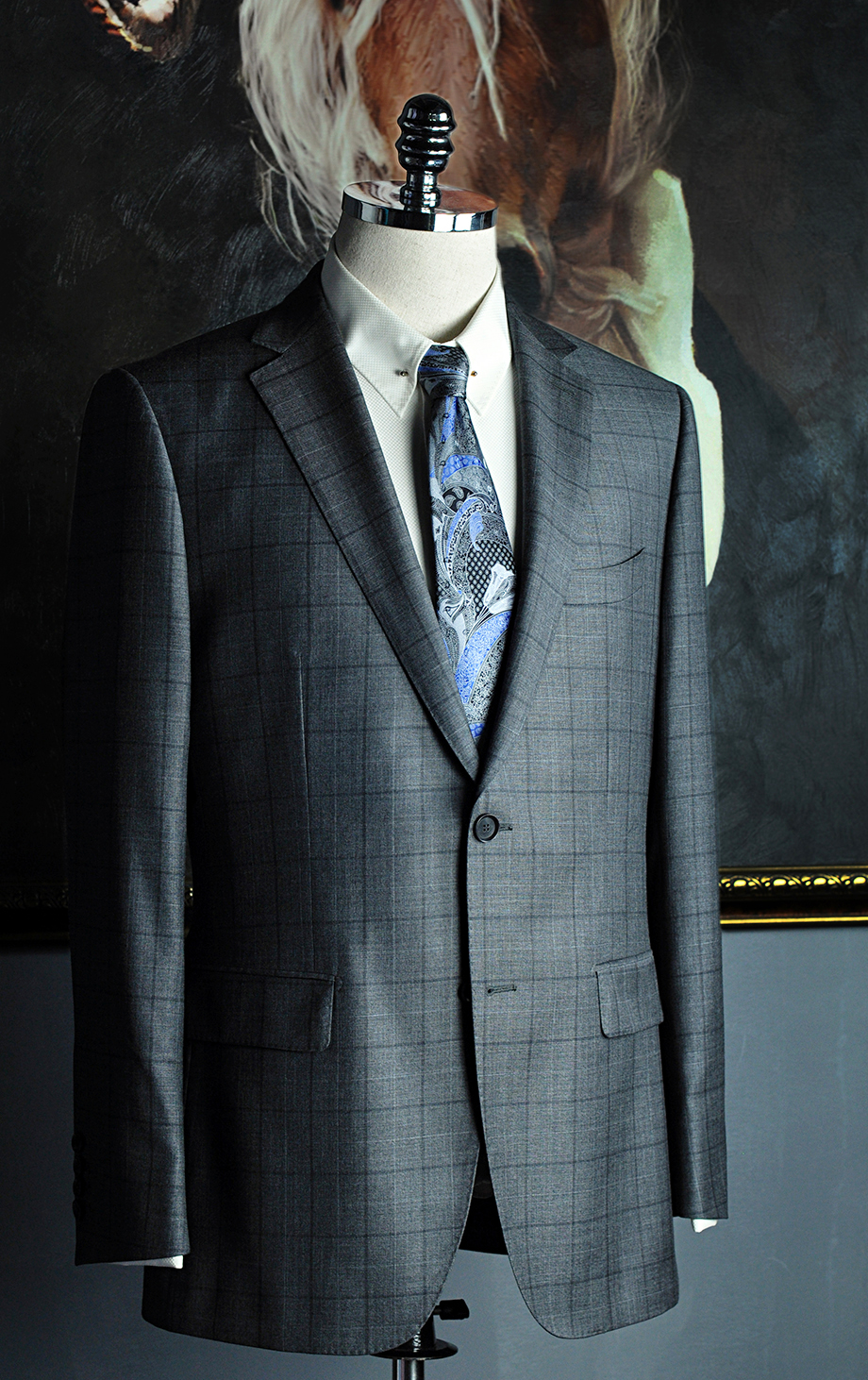 slondoner(伦敦人)系列 中灰格子西服定制 单件上衣【图片 价格 品牌