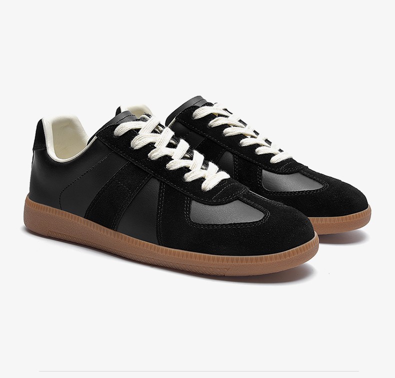 德训鞋男2022春秋新款黑色运动休闲鞋轻便透气软底板鞋dx002黑色41