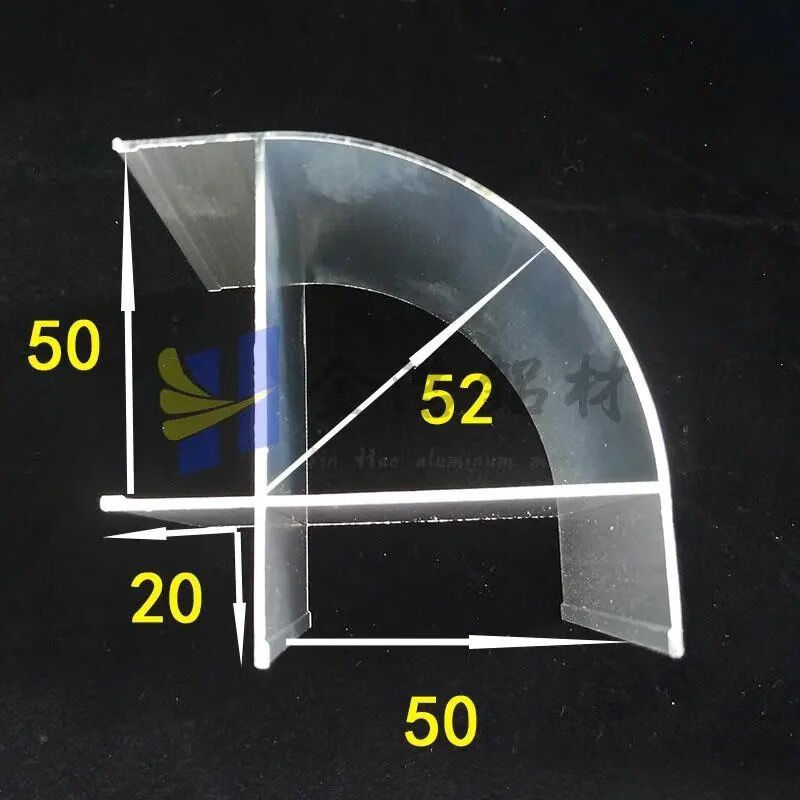 燕尾型材 净化铝型材50外圆柱转角净化车间配件外圆弧燕尾铝材阳角