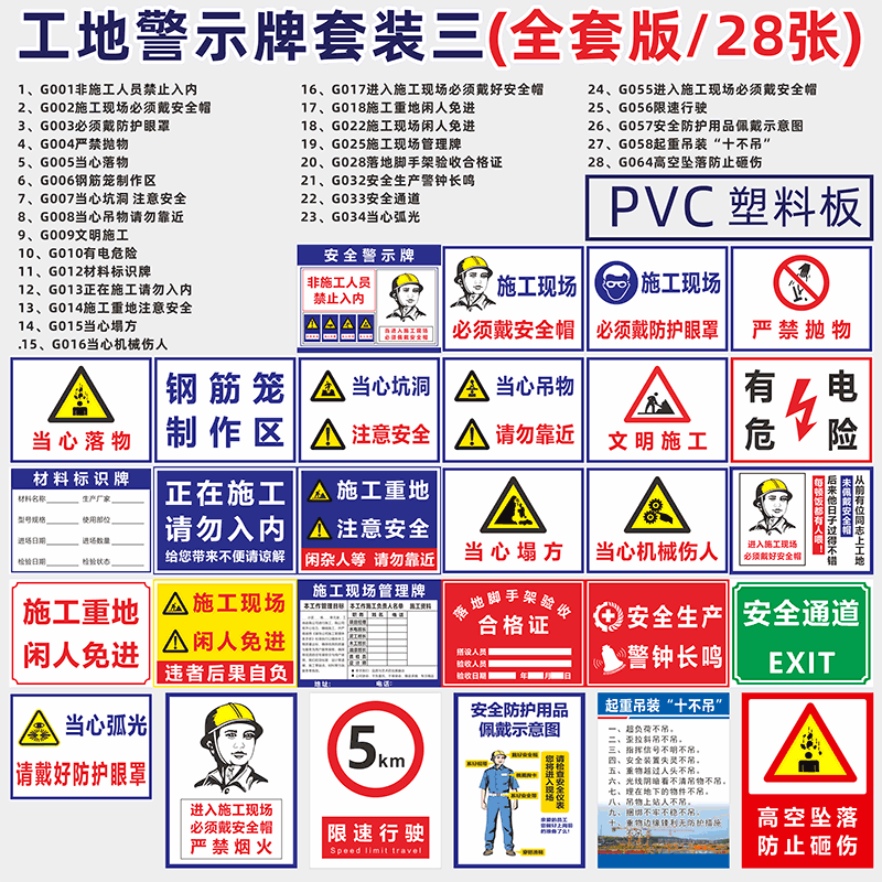 标识牌正在施工告示牌前方施工警告标志牌工程现场楼层牌大字标语八