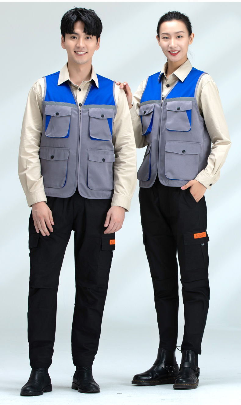 定制马甲工作服劳保装修工装反光多口袋马夹印字logo工地施工背心