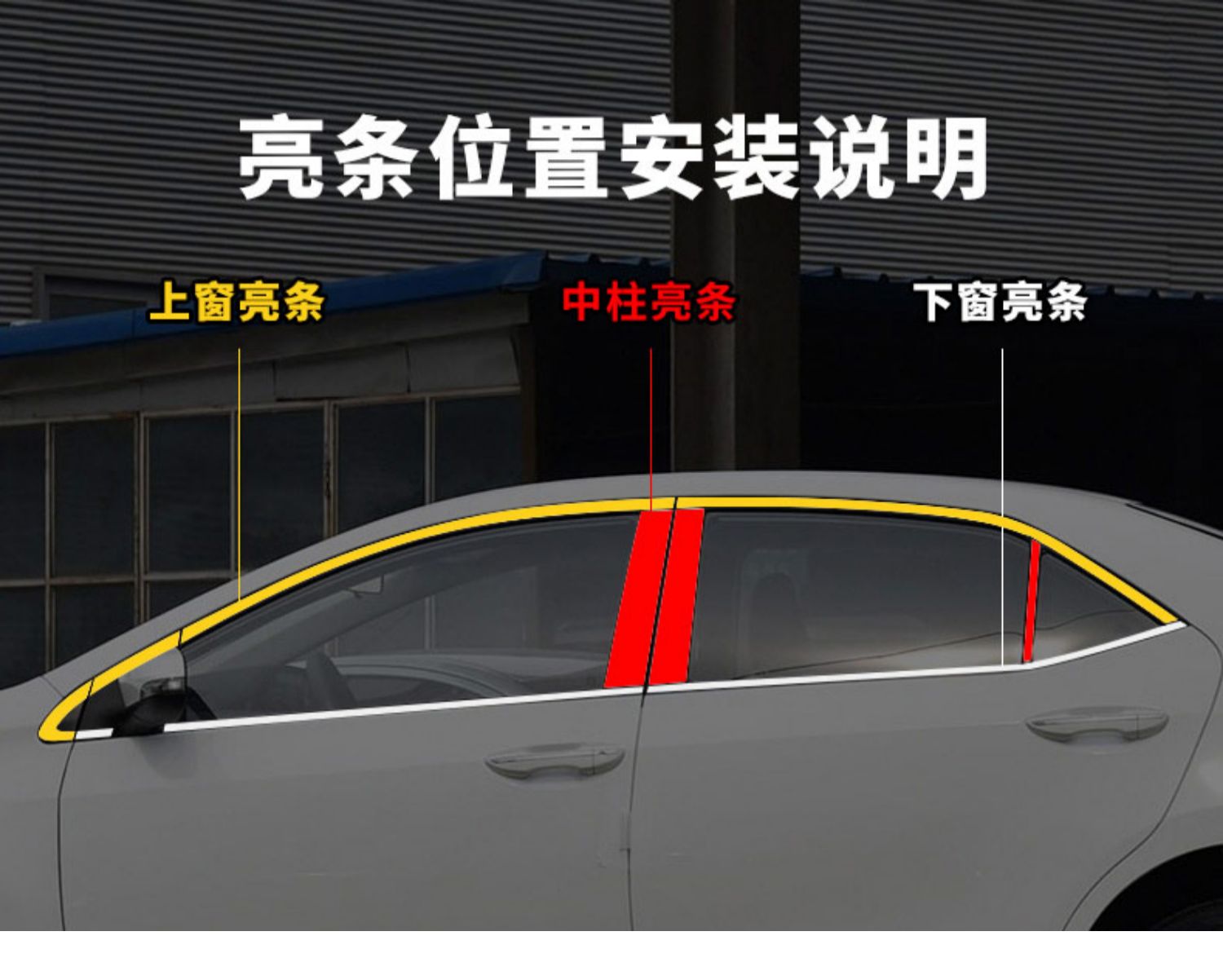 適用14-18款豐田卡羅拉雙擎車窗亮條19雷凌改裝飾條專用配件用品 19