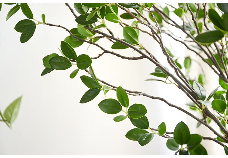 北欧仿真植物长枝手感米兰叶假树枝绿植叶子客厅落地装饰绿叶假花样板