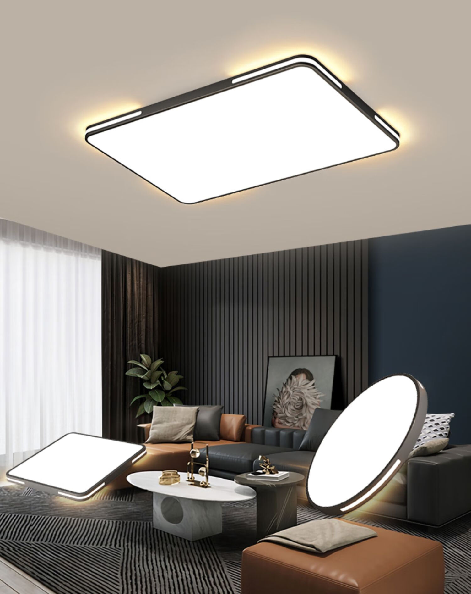 客厅灯2022年新款大气灯具现代简约长方形大灯超薄家用led吸顶灯优惠