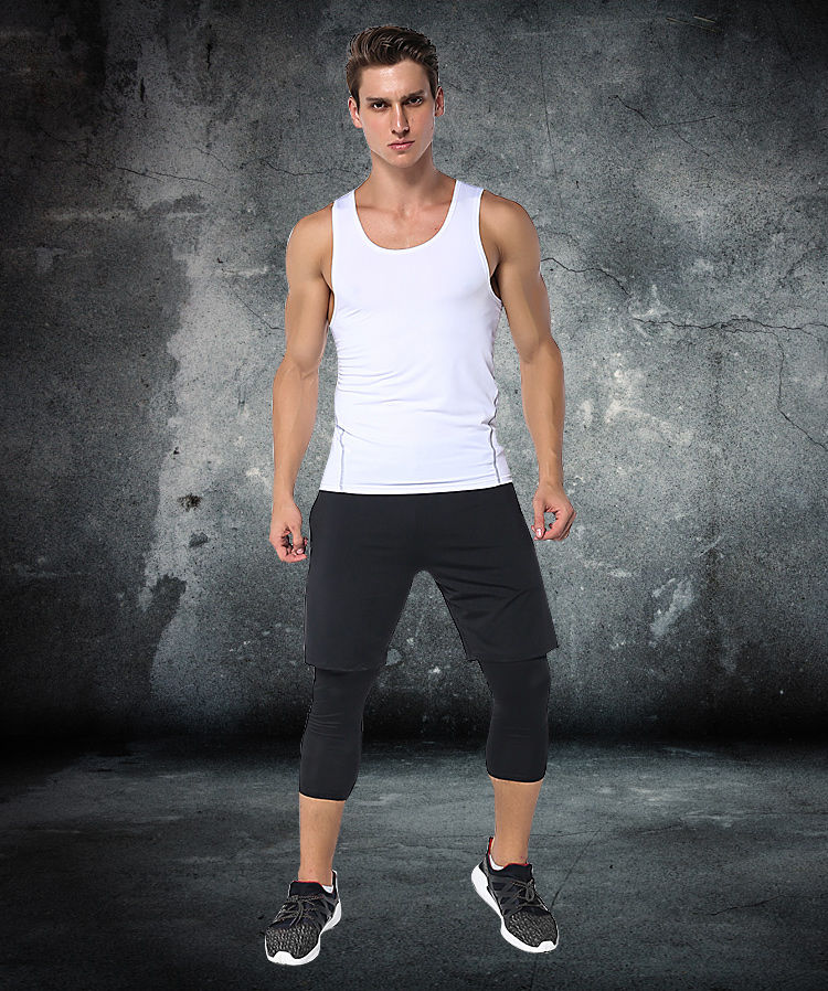 七分紧身裤篮球七分裤男紧身速干弹力压缩健身裤运动跑步训练打底裤