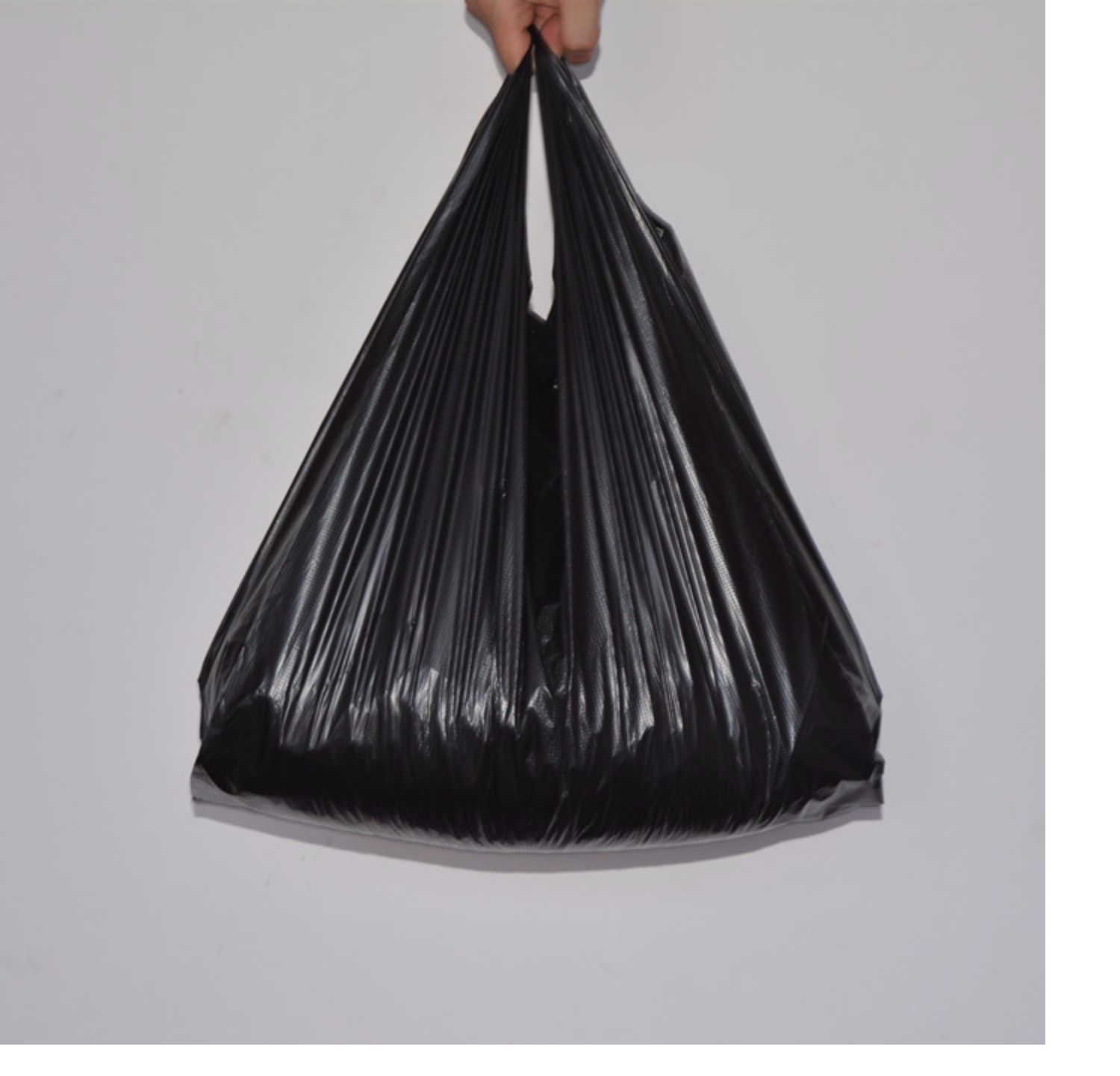 大中黑色塑料袋垃圾袋背心袋家用方便袋购物打包袋手提袋胶袋 40*58亮