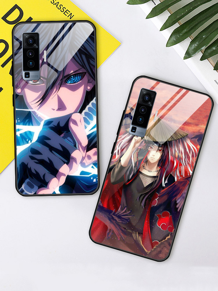 vivox50手机壳火影忍者x50pro 玻璃5g佐助x50pro卡通动漫vivox30鼬晓