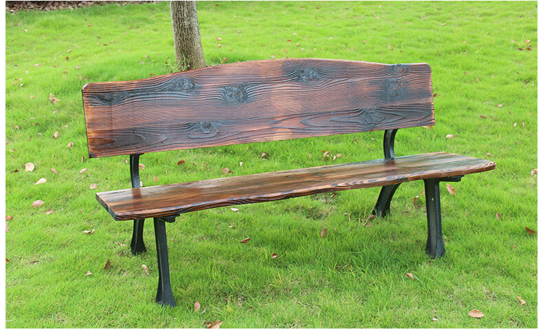 虔臻 户外防腐木公园椅子休闲长木椅户外铁艺公园椅园林长椅室外防腐