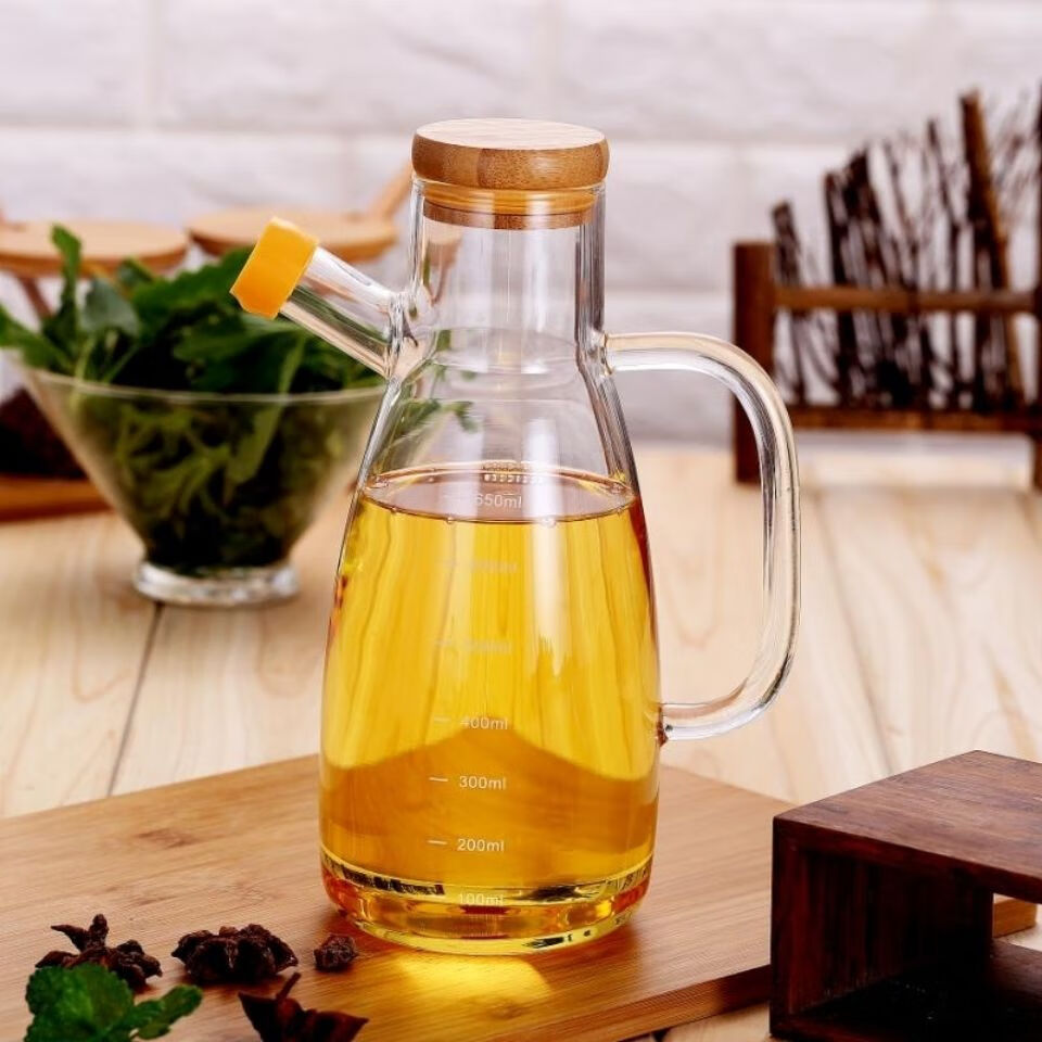 加厚玻璃大容量油壶防漏装油瓶厨房家用酱油调味料醋壶家用壶欧式 500