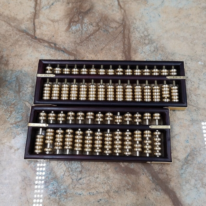 昂朵(angduo)铜珠铜杆摆算盘纯铜算盘工艺装饰算盘创意家居工艺品