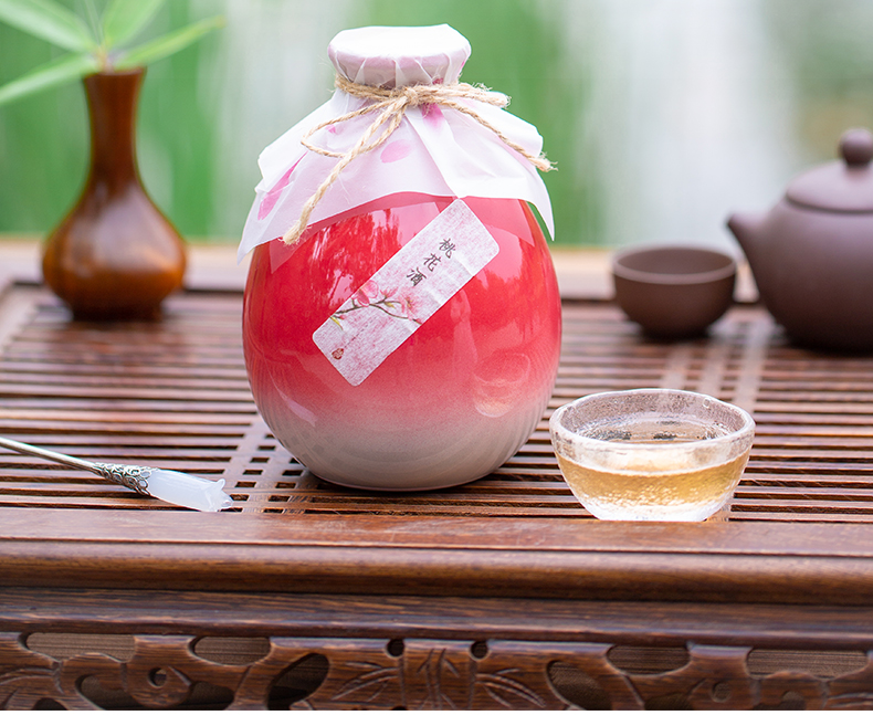 归素 古风酒瓶桃花酒500ml 少女心甜酒水果酒糯米酿 高颜值微醺网红酒